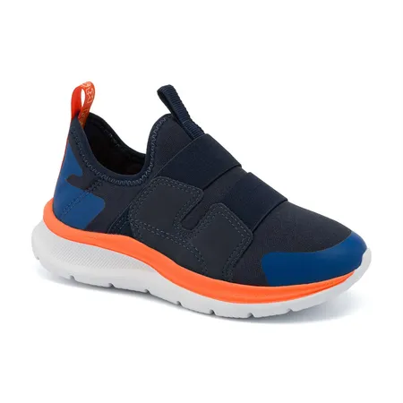 Tênis Infantil Slip-On Aventura Azul Marinho e Laranja