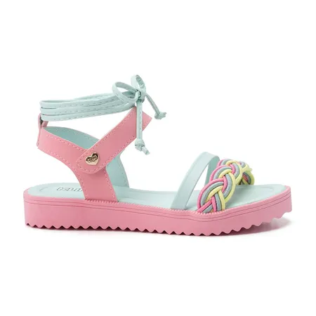 Sandália Infantil Klin Lola Com Amarração Verão Sandália Infantil Klin Lola Com Amarração Verão