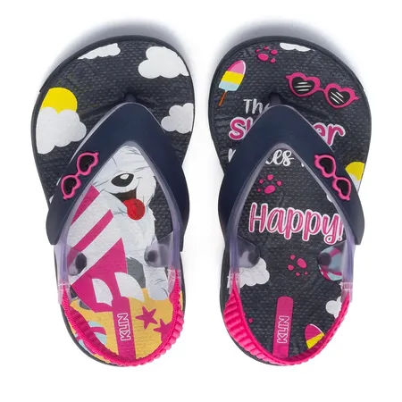 Chinelo Infantil Klin Acqua Print Feminino Calce Elástico
