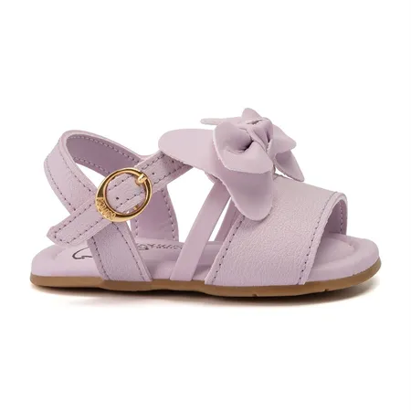 Sandália Para Bebê Menina Klin Cupcake Com Laço Lavanda Sandália Para Bebê Menina Klin Cupcake Com Laço Lavanda