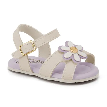 Sandália Infantil Feminina Para Bebê Klin Cup Cake Com Detalhe Em Flor