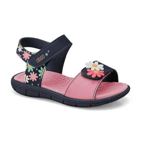 Sandália Papete Feminina Infantil Klin Tic Tac Mini Flores
