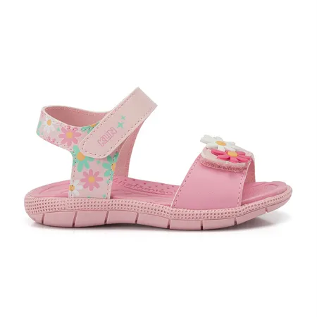 Sandália Papete Feminina Infantil Klin Tic Tac Mini Flores