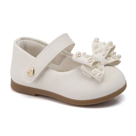 Sapatinho De Bebê Laço De Pérolas - Charme E Conforto