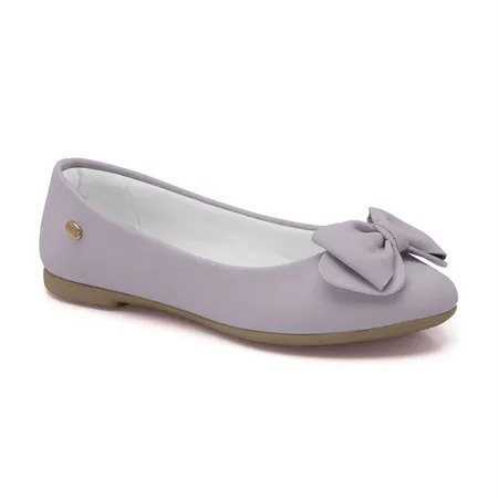 Sapatilha Infantil Lilás Com Laço - Conforto Fofinho