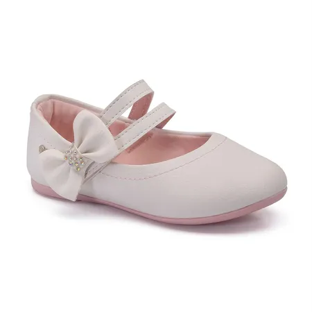 Sapatinho Infantil Laço Brilhante Off-White