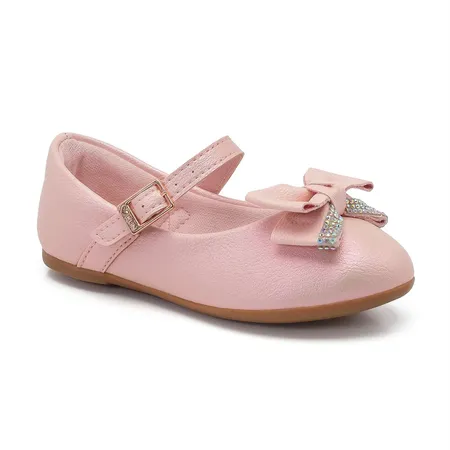 Sapatinho Sapatilha Infantil Rosa Com Laço E Brilho