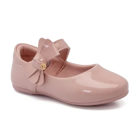 Sapatilha Infantil Bebê Laço Fofinho Rosa Nude