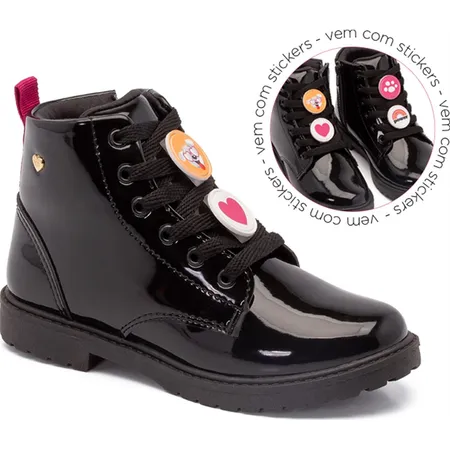 Bota Infantil Tattoo Klin Rock Kids Em Zíper E Cadarço
