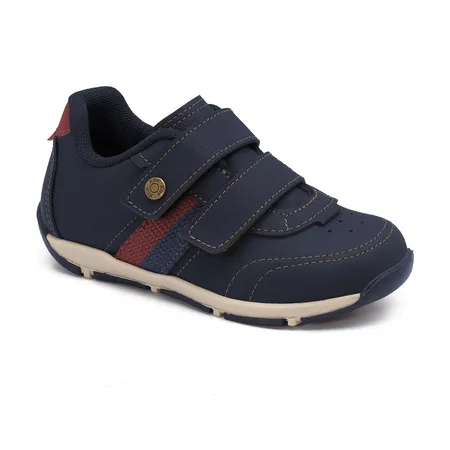 Tênis Infantil Casual Com Velcro Azul Marinho