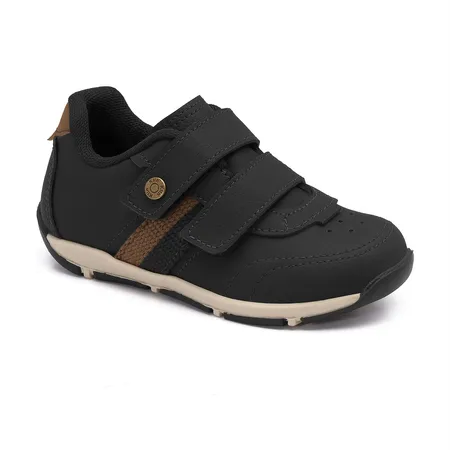 Tênis Infantil Menino Com Velcro Kiila Preto