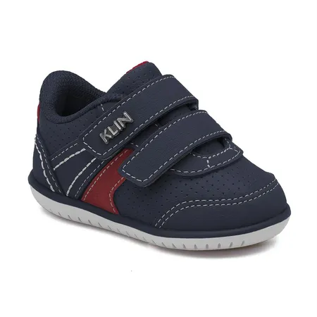 Tênis Infantil Klin Fofinho Azul Marinho E Vermelho Com Velcro