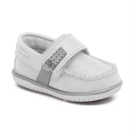 Mocassim Bebê Fofinho Branco Com Velcro Kin