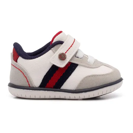 Tênis Infantil Kid Branco E Colorido Com Velcro Tênis Infantil Kid Branco E Colorido Com Velcro