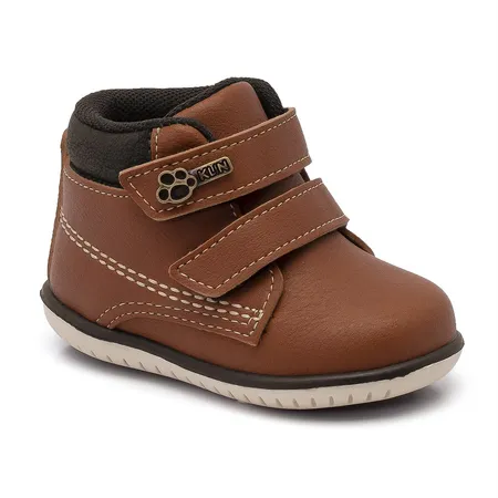 Coturno Infantil Klin Fofinho Com Velcro Marrom