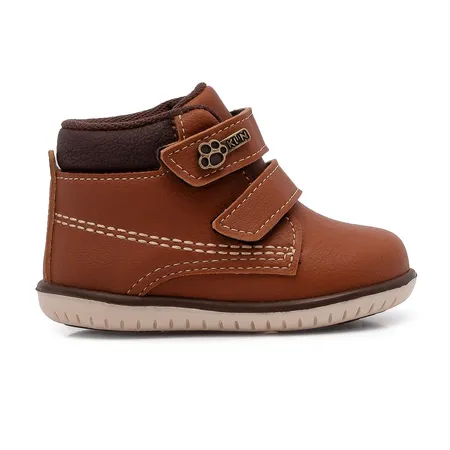 Coturno Infantil Klin Fofinho Com Velcro Marrom Coturno Infantil Klin Fofinho Com Velcro Marrom