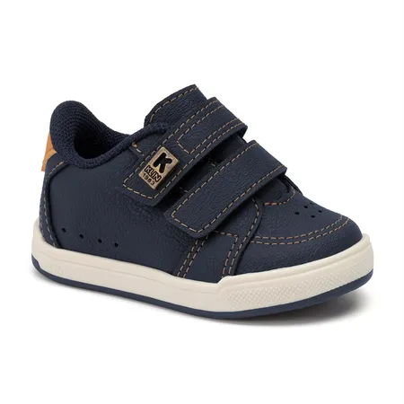 Tênis Infantil Klin Azul Marinho Com Velcro Duplo