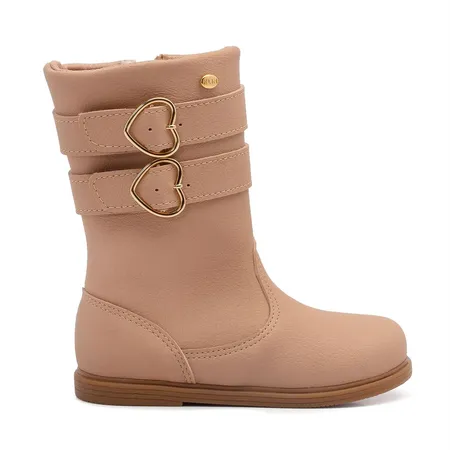 Bota Infantil Fofinha Com Fivelas De Coração Klin Bota Infantil Fofinha Com Fivelas De Coração Klin