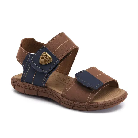 Sandalia Tic Tac Casual - 171 - Caramelo/Marinho