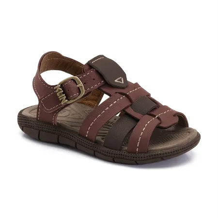 Sandália Infantil Masculina Aventura Klin Marrom