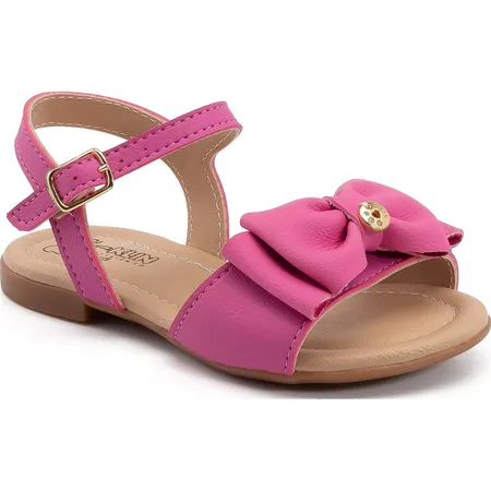 Sandália Infantil Feminina Pink Com Laço Fofinho