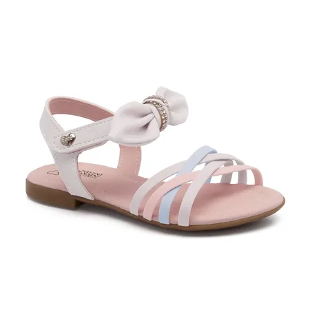 Sandália Infantil Feminina Klim Laço Strass Colorida