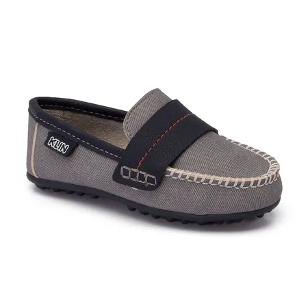 Mocassim Infantil Fofinho Klin Cinza E Marinho