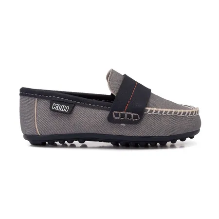 Mocassim Infantil Fofinho Klin Cinza E Marinho Mocassim Infantil Fofinho Klin Cinza E Marinho