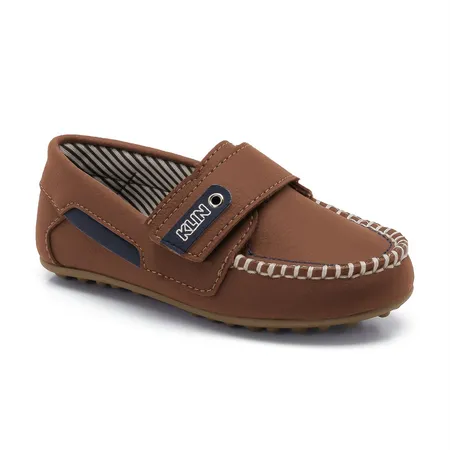 Mocassim Infantil Klin Bebê Marrom Com Velcro