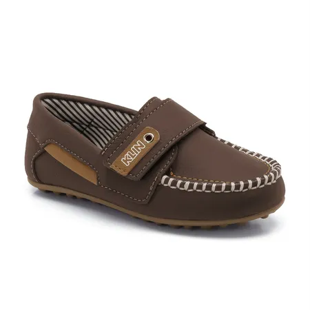 Sapatinho Mocassim Fofinho Marrom Com Velcro Klin