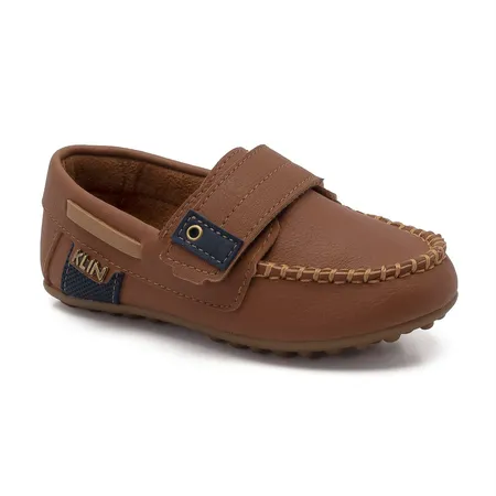 Mocassim Fofinho Bebê Klin Marrom Com Velcro