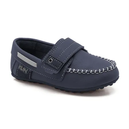 Mocassim Infantil Klin Azul-Marinho Com Velcro