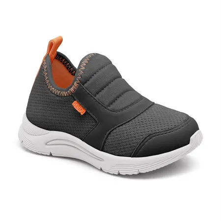 Tênis Infantil Slip On Klin Urban Sport Cinza Laranja