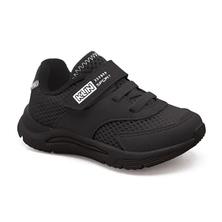 Tênis Infantil Klin Sport Preto Com Velcro