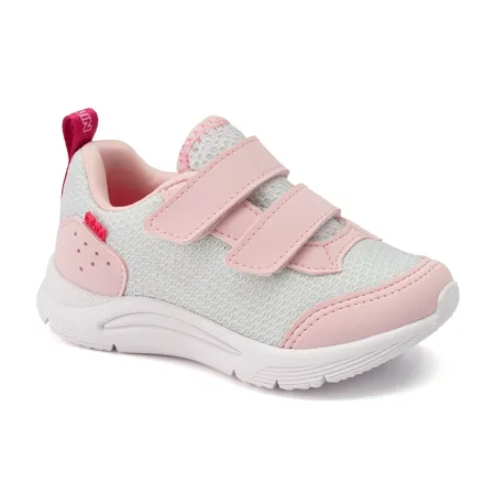 Tênis Infantil Fofinho De Velcro Rosa E Branco