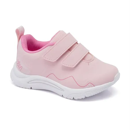 Tênis Infantil Rosa Com Velcro Kn - Aventureira Fofinha!