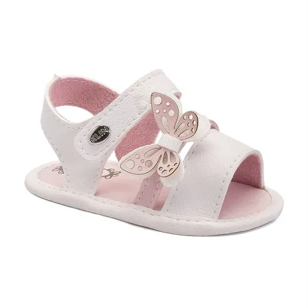 Sandalia Recem Nascido - 208 - Branco/Rosa