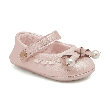 Sapatinho Fofinho De Bebê Com Laço E Pérolas Rosé