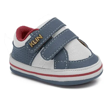 Sapatinho Bebê Tênis Klin Fofura Azul E Branco