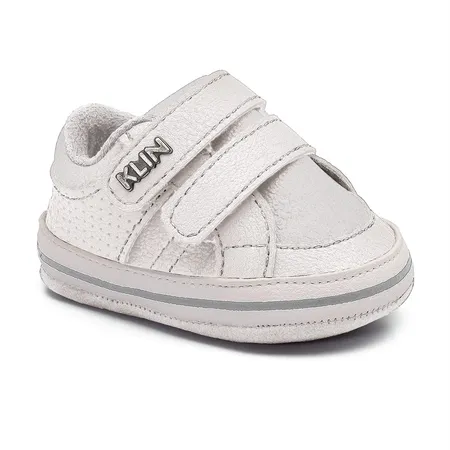 Tênis De Bebê Klin Branco Passinhos Leves