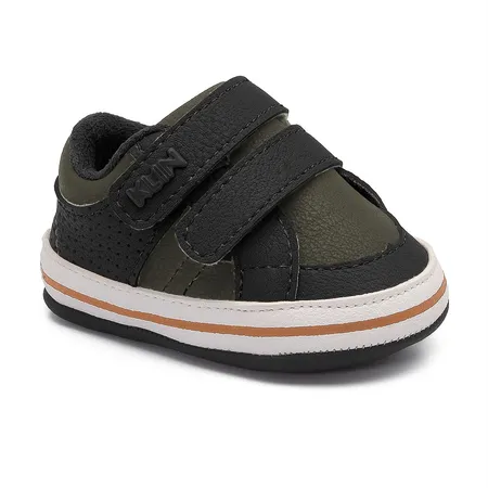 Tenis Recem Nascido - 208 - Preto/Verde Militar