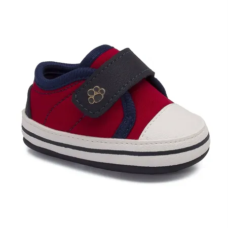 Sapatinho De Bebê Conforto Vermelho Com Velcro