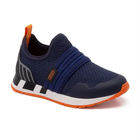 Tênis Klin Infantil Slip On Fofinho Marinho E Laranja