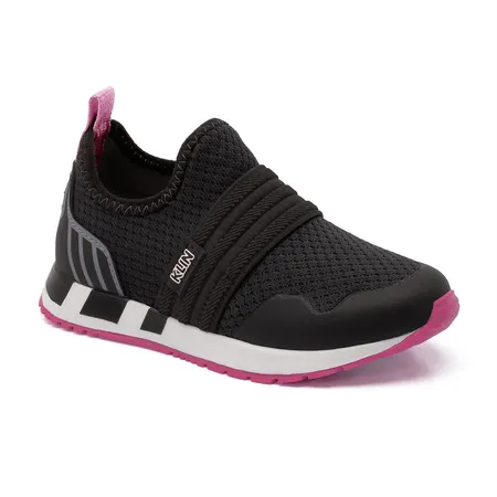 Tênis Infantil Klin Slip On Preto Com Pink