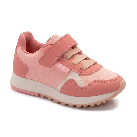 Tênis Infantil Klin Corrida Leve Rosa Com Velcro