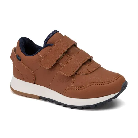 Tênis Infantil Casual Com Velcro Caramelo