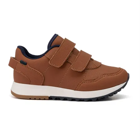 Tênis Infantil Casual Com Velcro Caramelo