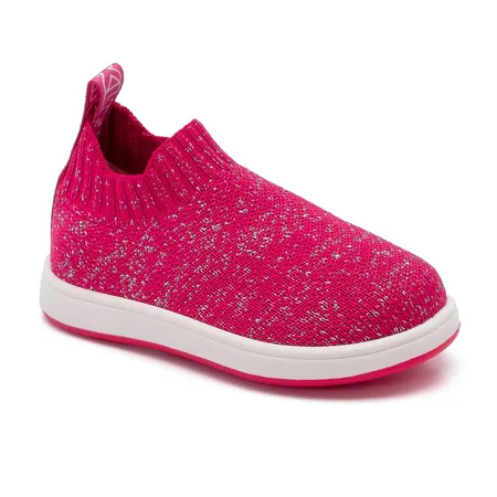 Tênis Infantil Slip On Com Glitter Fúcsia
