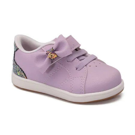 Tênis Infantil Laço Glitter Lilás Fofurinha