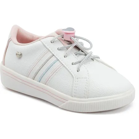 Tênis Infantil Fofura Coração Branco E Rosa